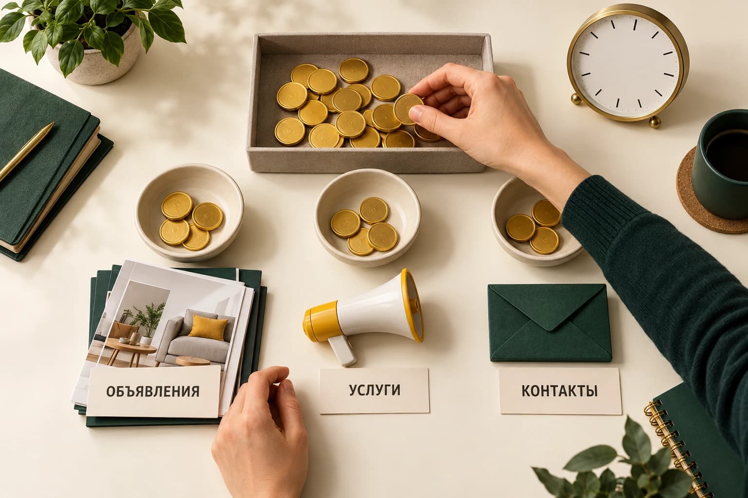 Сортировка расходов по объявлениям, услугам и контактам