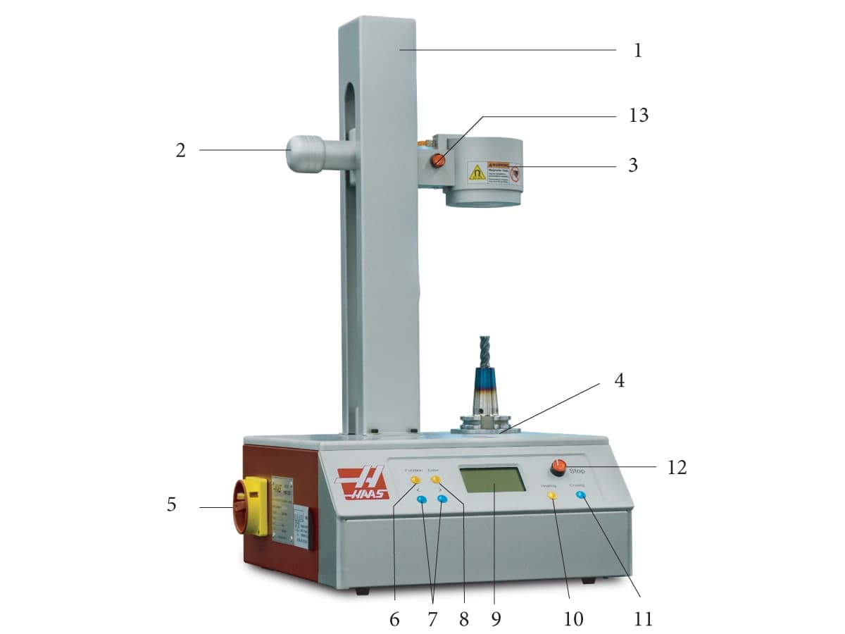 Рисунок Haas HSF-325 с нативными номерами основных элементов.