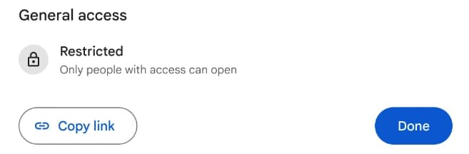 Официальный Google Drive: режим Restricted и копирование ссылки на папку.