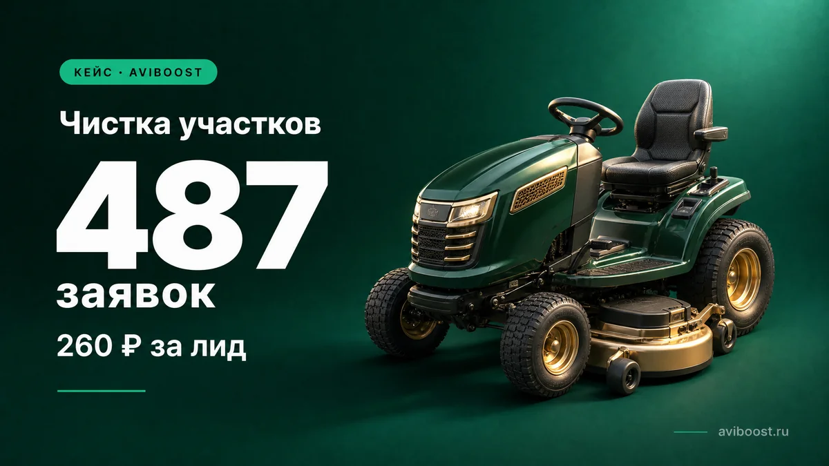 Чистка участков — 487 контактов в месяц